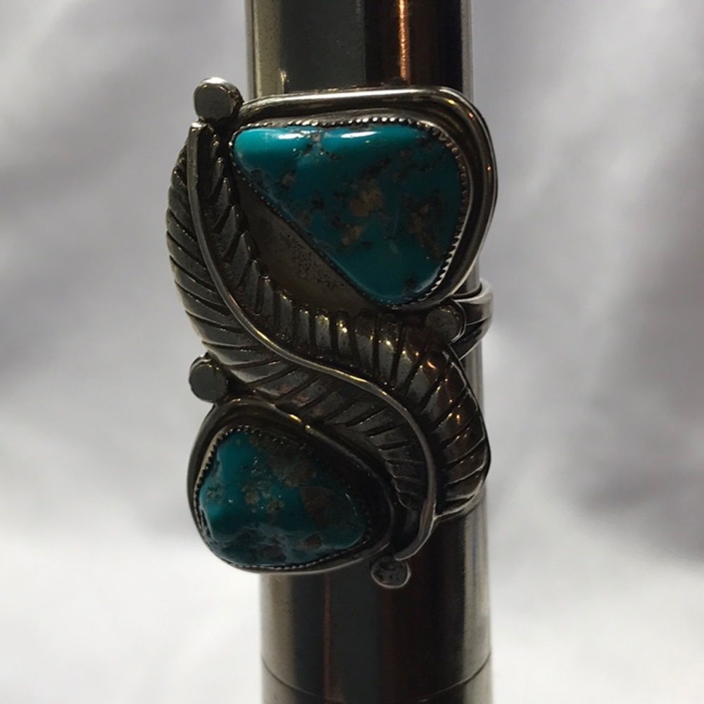 Custom Sterling Silver Turquoise Ring - image 3